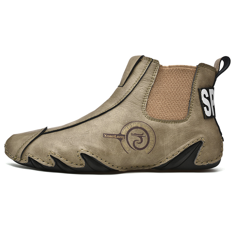 ???? Hot Sale! Limited Stock! ??????Men's Casual Soft Cowhide Slip-on Ankle Boots