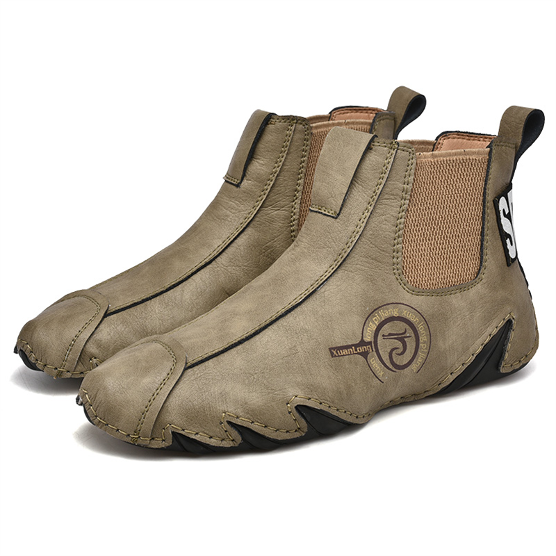 ???? Hot Sale! Limited Stock! ??????Men's Casual Soft Cowhide Slip-on Ankle Boots