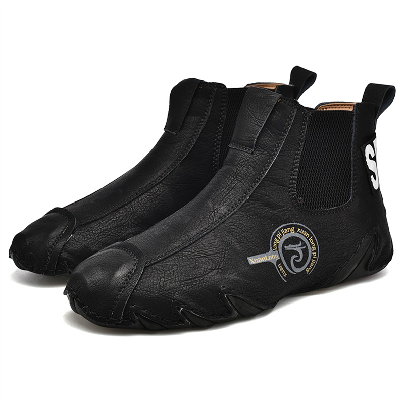 ???? Hot Sale! Limited Stock! ??????Men's Casual Soft Cowhide Slip-on Ankle Boots