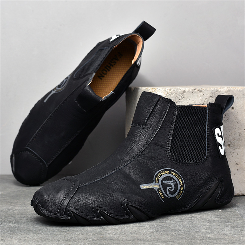 ???? Hot Sale! Limited Stock! ??????Men's Casual Soft Cowhide Slip-on Ankle Boots