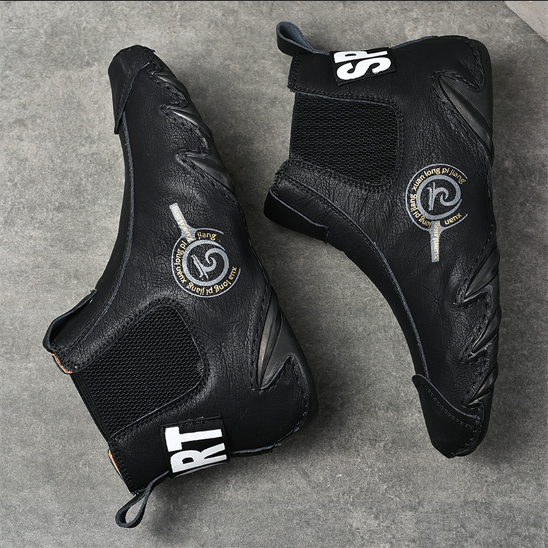 ???? Hot Sale! Limited Stock! ??????Men's Casual Soft Cowhide Slip-on Ankle Boots