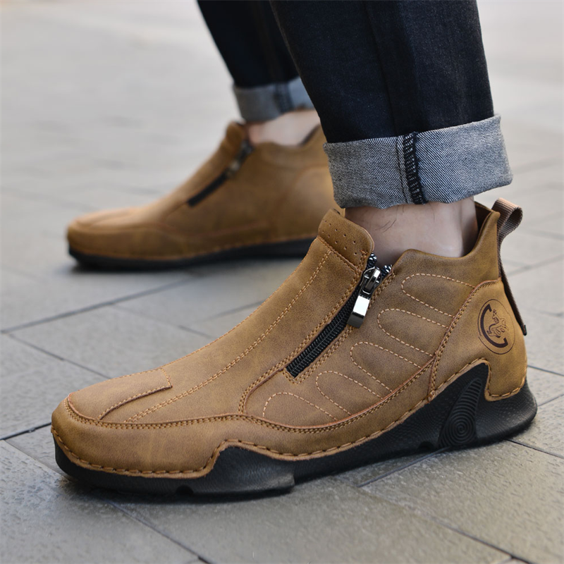 ????48% OFF !!!??Last Hour!!??Clearance!!!??Men's Spring/Summer Essential High-Top Lightweight Side Zipper Hiking Tooling Boots2