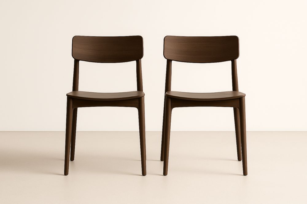 Chaises en Bois Massif Marron Lot de 2