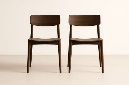 Chaises en Bois Massif Marron Lot de 2