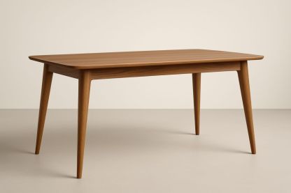 Table rectangulaire en bois de chêne brun