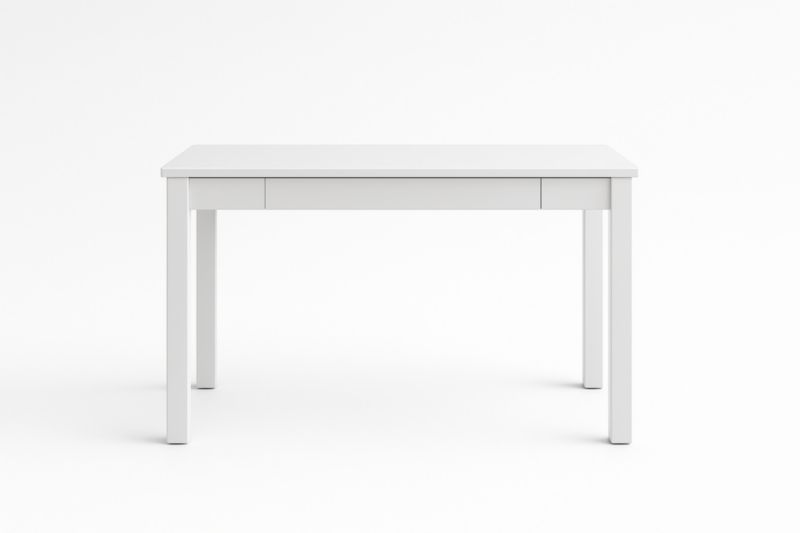 Table à manger rectangulaire en bois composite blanc 120x75x74 cm