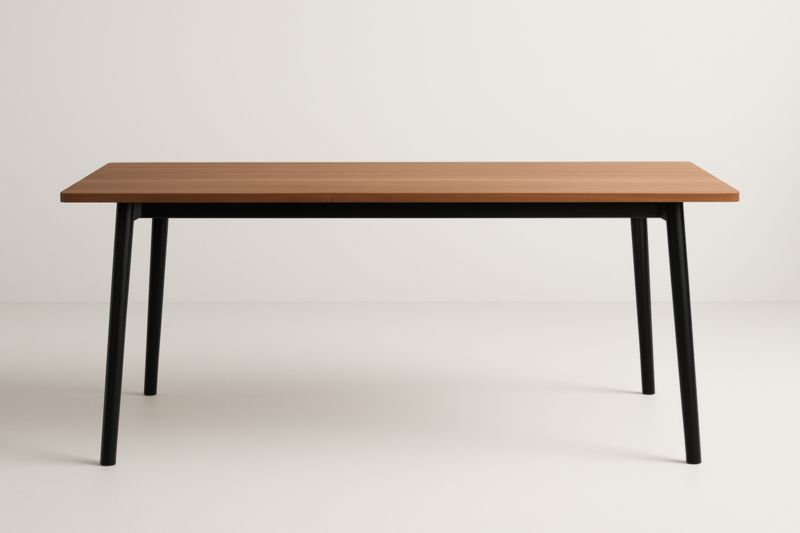 Table rectangulaire bois MDF pieds acier 180x90x75 cm