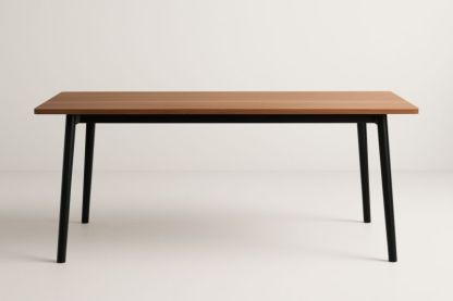 Table rectangulaire bois MDF pieds acier 180x90x75 cm