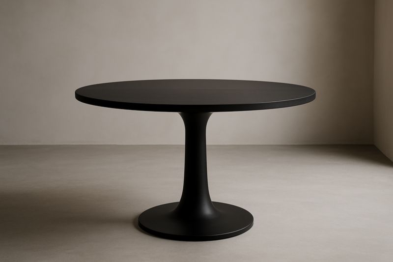 Table ronde en métal noir