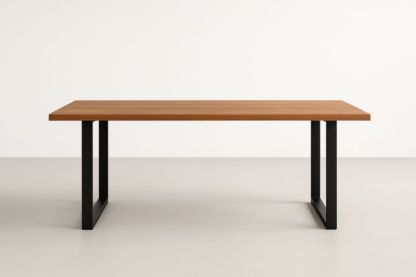 Table en bois avec pieds en acier noir 180 cm