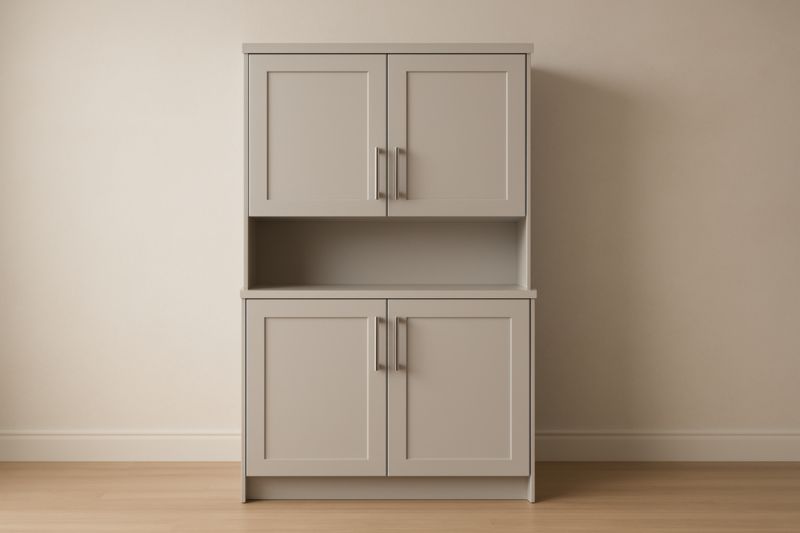 Armoire de cuisine à 4 portes en bois beige 180x90x40 cm