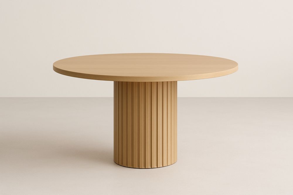 Table à manger ronde en bois de chêne, diamètre 120 cm