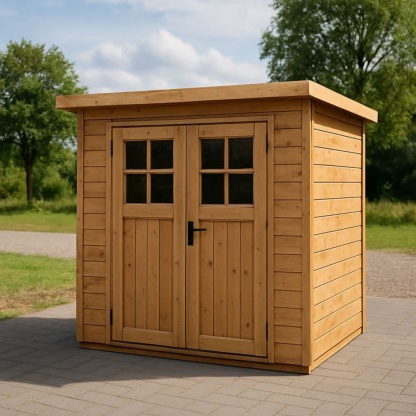 Casetta in Legno di Pino da Giardino 200x150x210cm Porta Doppia-Renolivro
