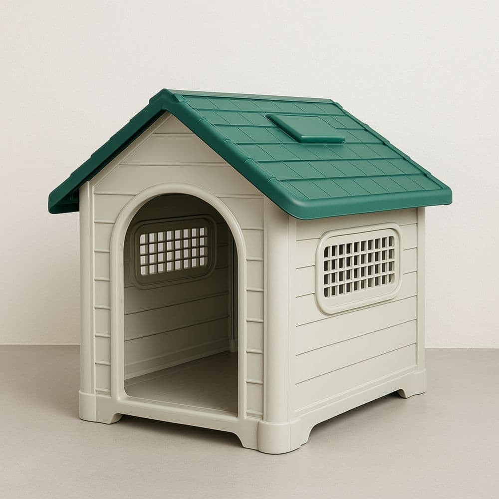 Cuccia per Cani Plastica Beige/Verde 73cm x 60cm x 66cm-Renolivro