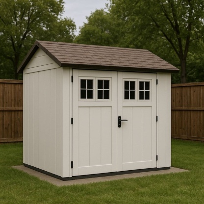 Capanno da Giardino in Resina 213x143x200cm Bianco-Renolivro