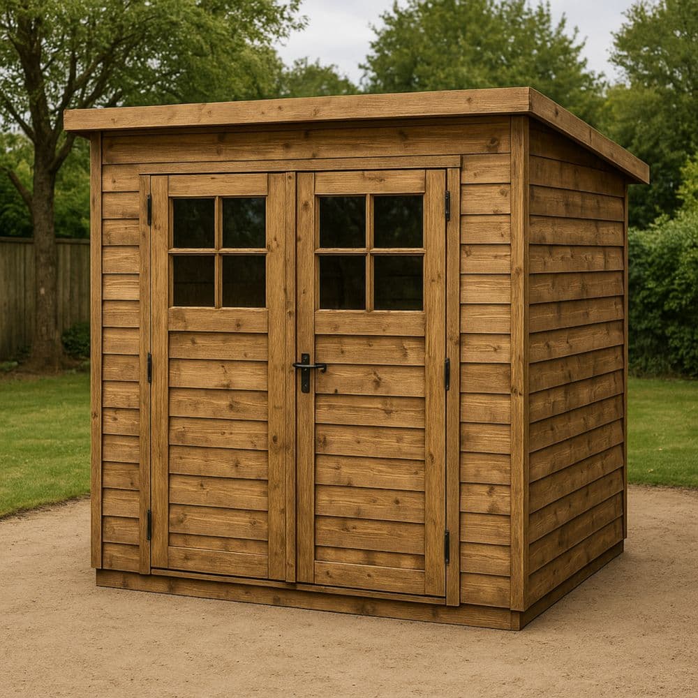 Capanno da Giardino in Legno di Pino con Doppia Porta 200x150x210 cm-Renolivro