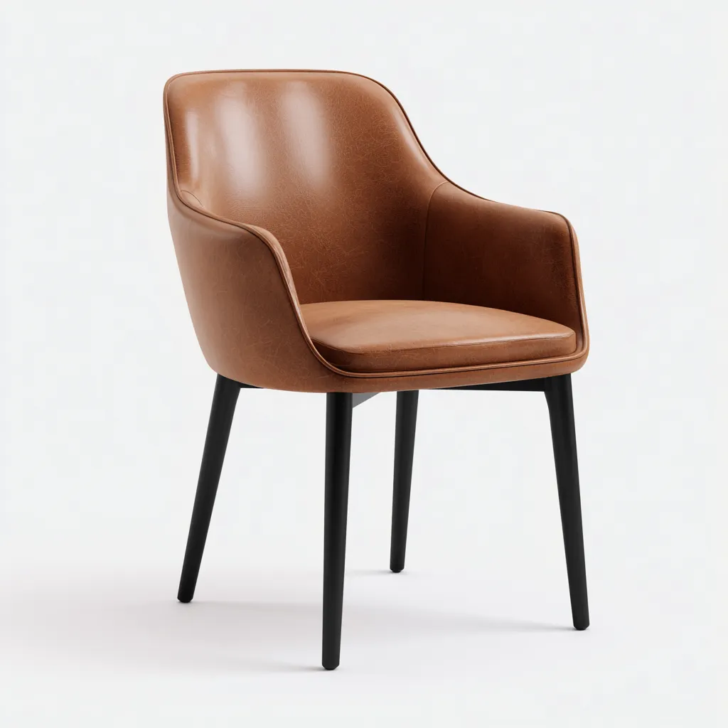 Sedia da pranzo in similpelle 55x60x85 cm - marrone-nero - design moderno-Abodeosa