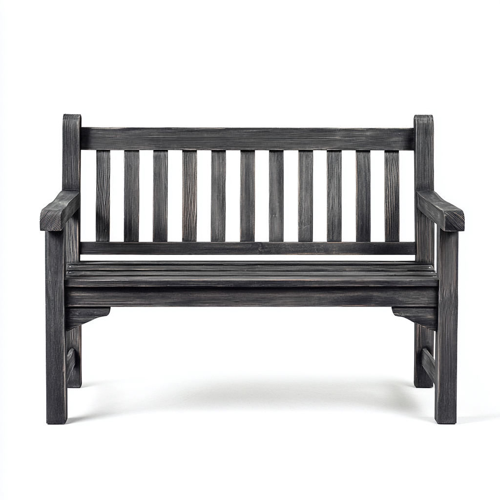 Panche da giardino legno 120x60x85 cm nero per esterni design classico-Abodeosa