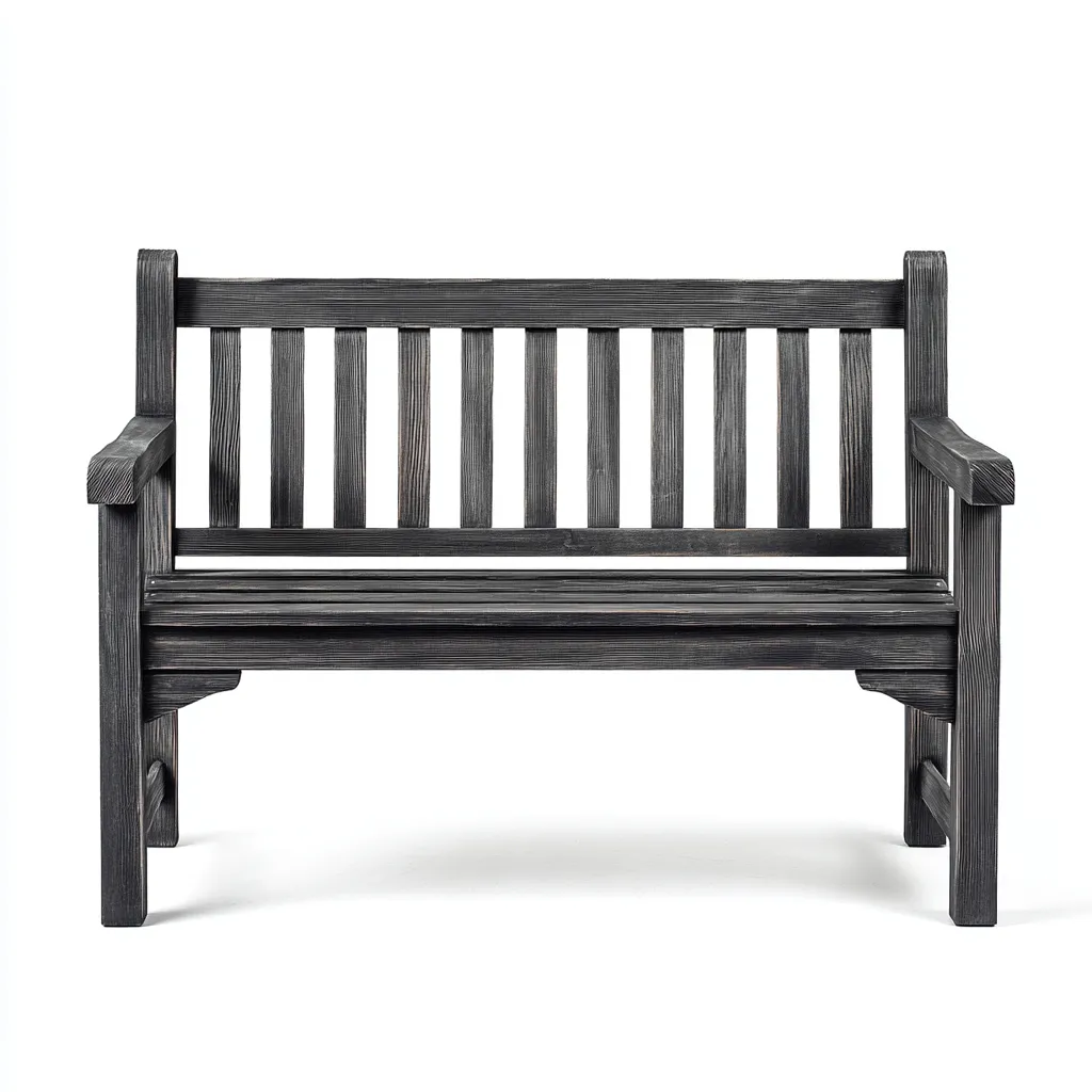 Panche da giardino legno 120x60x85 cm nero per esterni design classico-Abodeosa