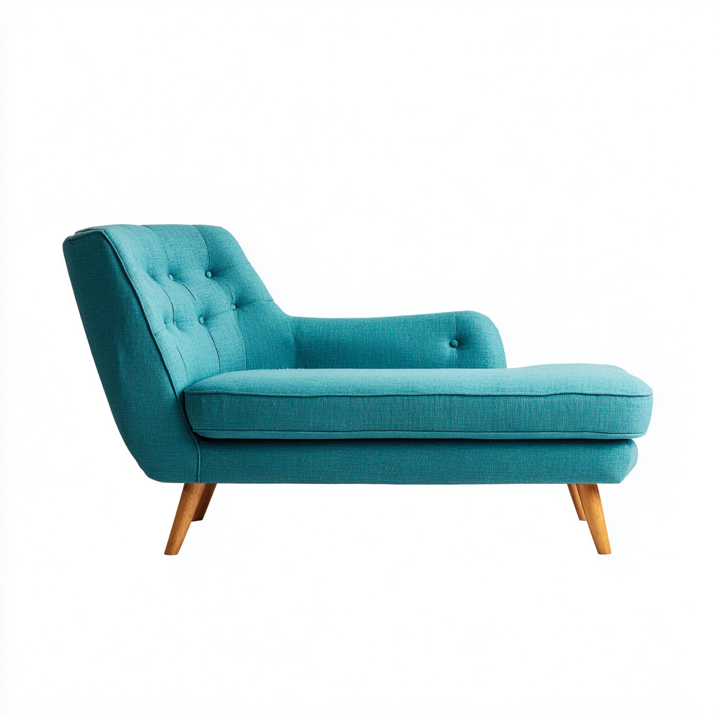 Chaise longue in tessuto 165x75x85 cm - turchese-marrone - design moderno-Abodeosa