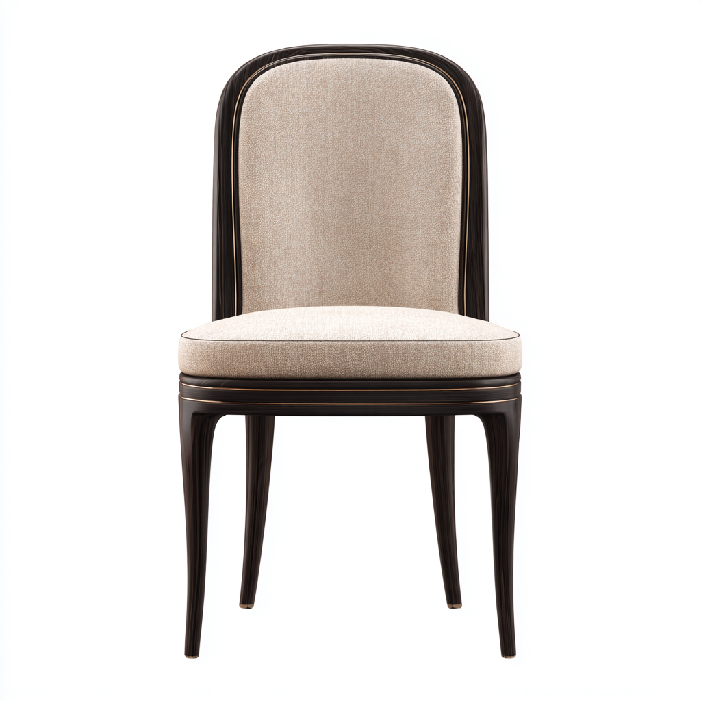 Sedia da pranzo in tessuto 48x55x90 cm - beige-marrone - design classico-Abodeosa