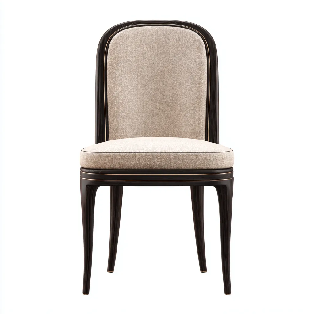 Sedia da pranzo in tessuto 48x55x90 cm - beige-marrone - design classico-Abodeosa