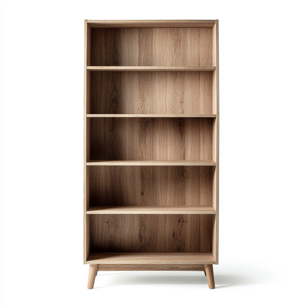 Libreria legno 78x32x175 cm - legno naturale - stile moderno-Abodeosa