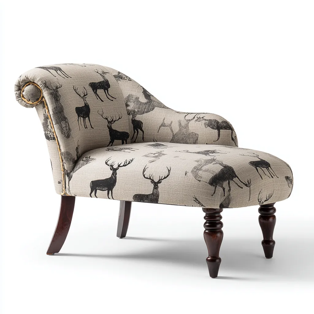 Chaise longue in tessuto 160x75x85 cm - beige-marrone - design classico-Abodeosa