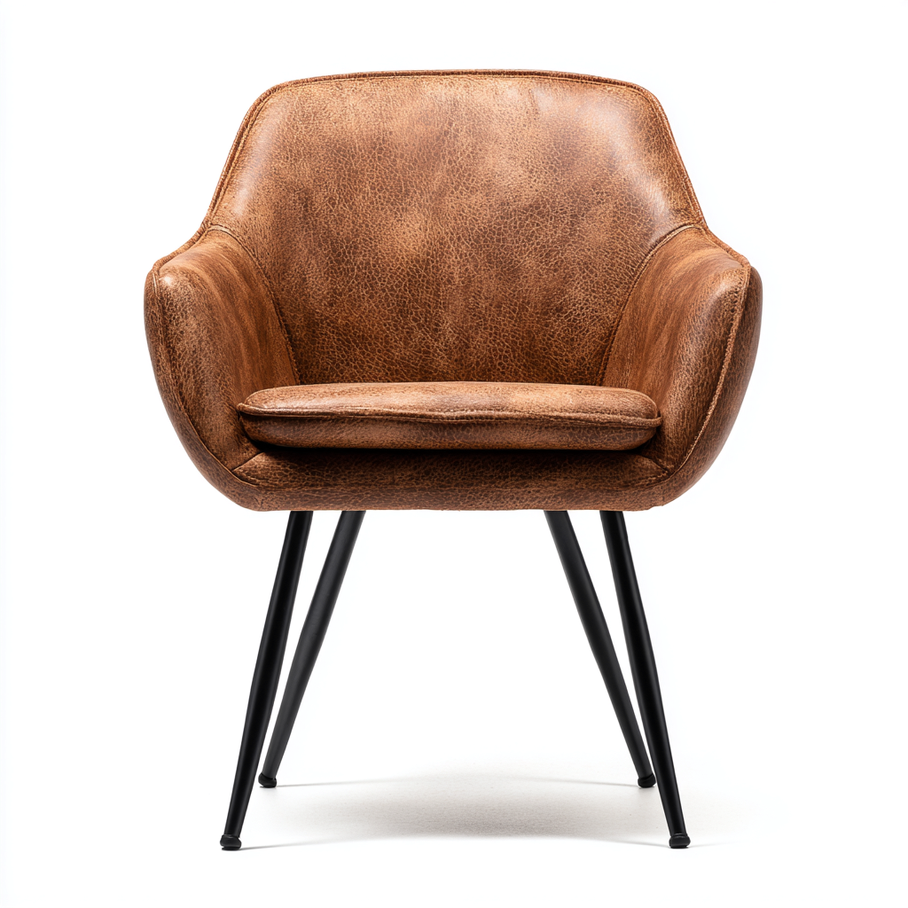 Sedia da pranzo in similpelle 60x58x83 cm - marrone - design moderno - adatta alla sala da pranzo-Abodeosa