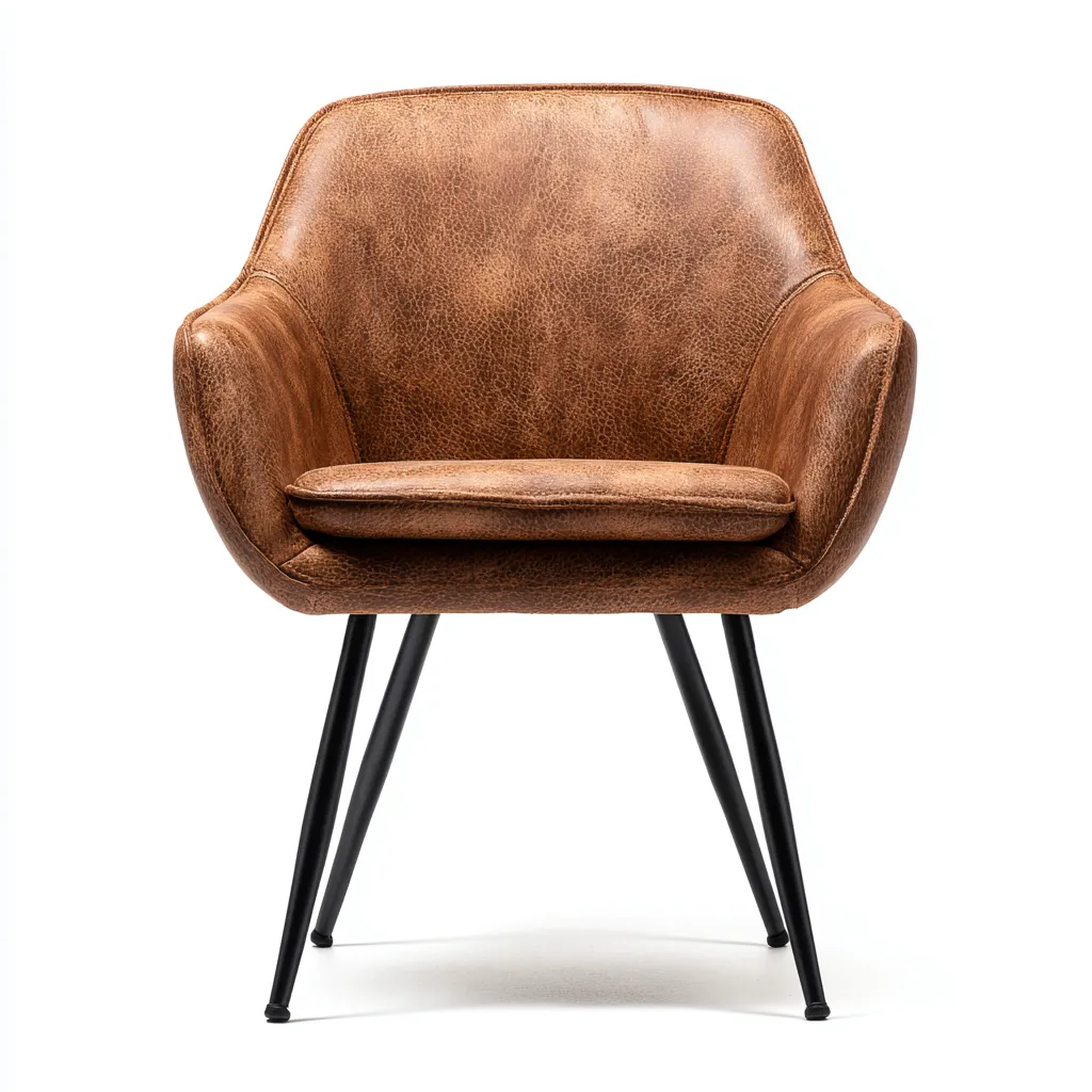 Sedia da pranzo in similpelle 60x58x83 cm - marrone - design moderno - adatta alla sala da pranzo-Abodeosa