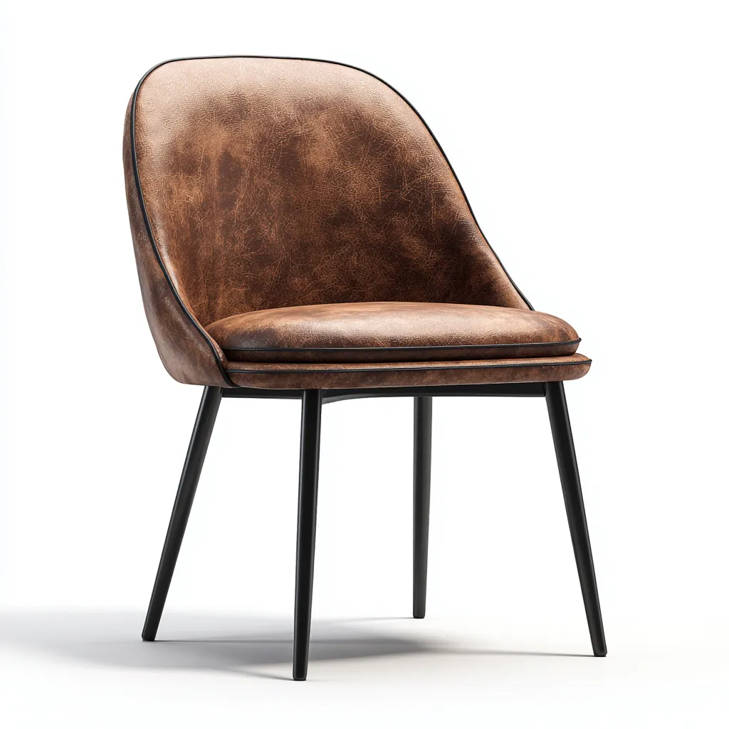 Sedia da pranzo in similpelle 48x55x82 cm - marrone-nero - design moderno-Abodeosa