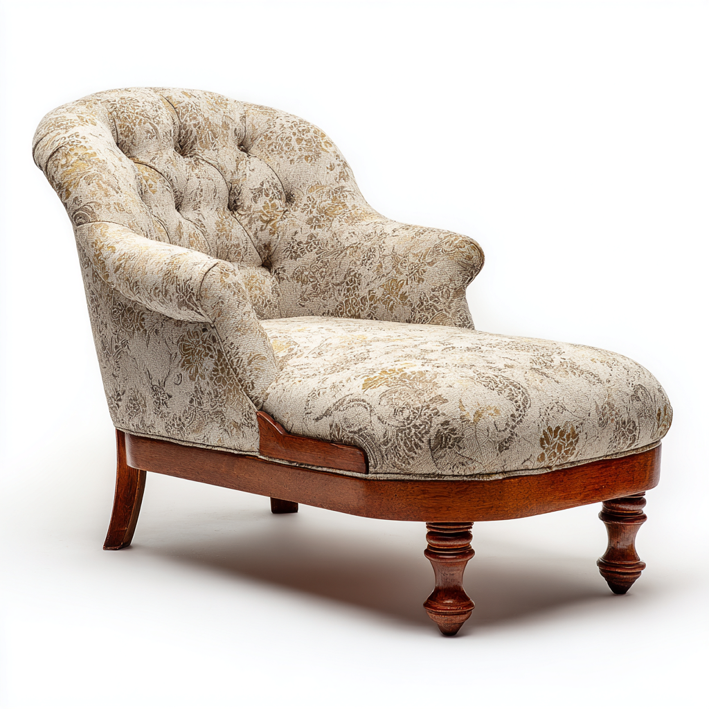 Chaise longue - tessuto-legno - 172x80x90 cm - beige - design classico-Abodeosa