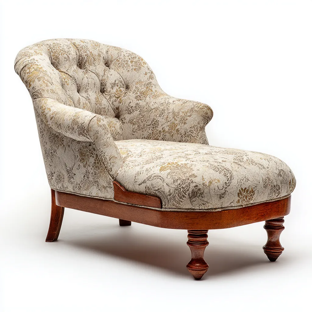 Chaise longue - tessuto-legno - 172x80x90 cm - beige - design classico-Abodeosa