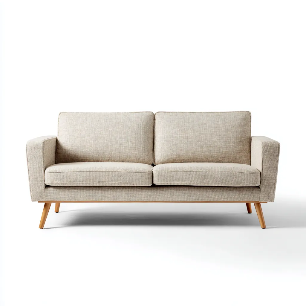 Divano lineare in tessuto 178x80x84 cm - beige chiaro - stile moderno - adatto al soggiorno-Abodeosa