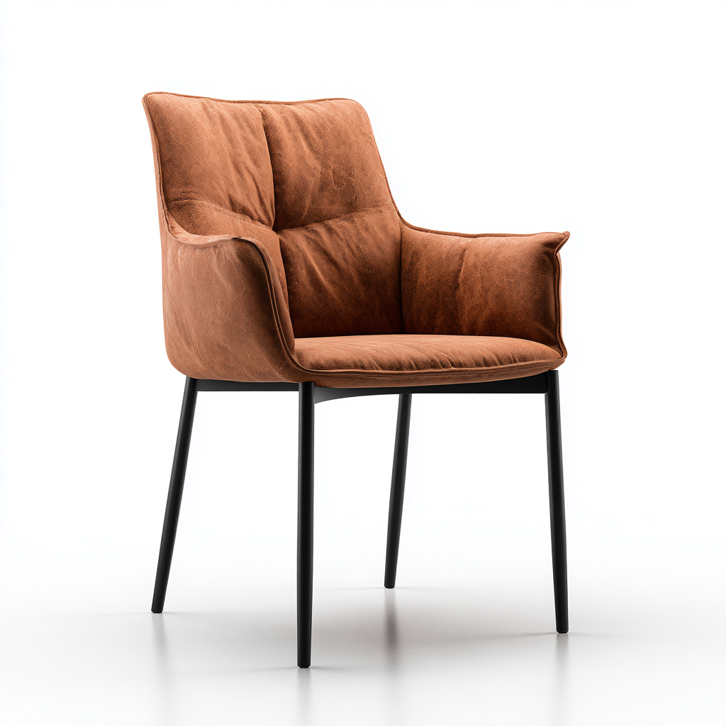 Sedia da pranzo in tessuto 55x60x85 cm - marrone-nero - design moderno-Abodeosa