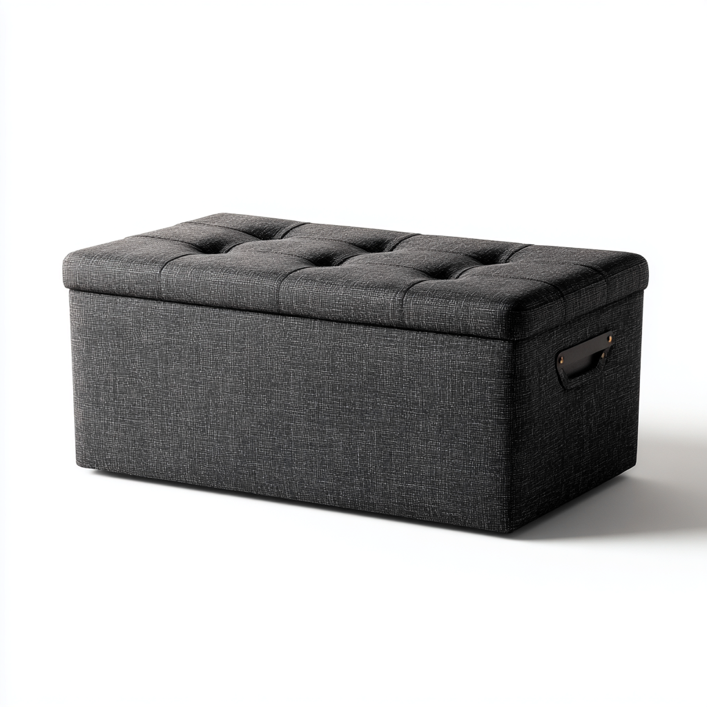 Panca per letto Tessuto 80x40x45 cm Grigio scuro Design moderno-Abodeosa