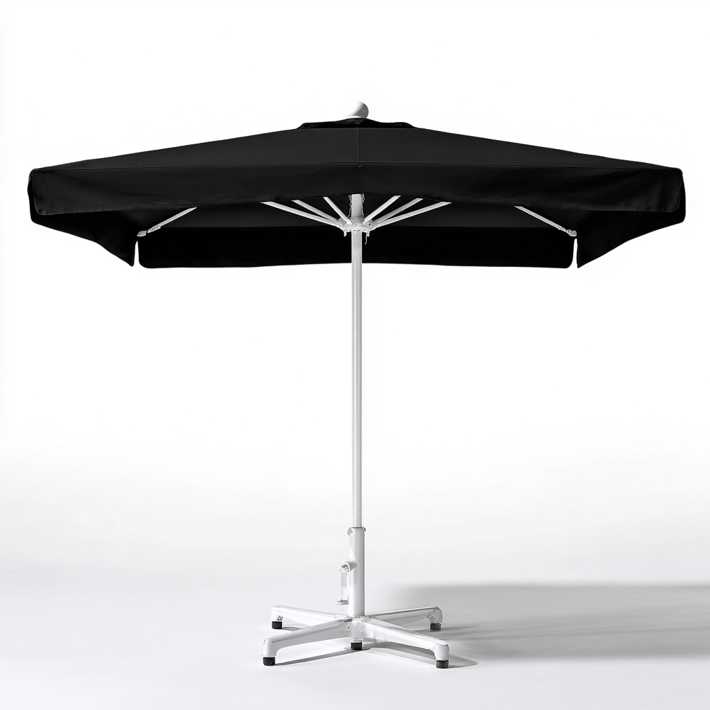 Ombrelloni da giardino in poliestere e metallo 300x300x255 cm - nero - design moderno-Abodeosa