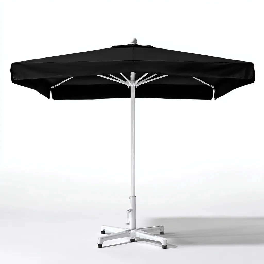 Ombrelloni da giardino in poliestere e metallo 300x300x255 cm - nero - design moderno-Abodeosa