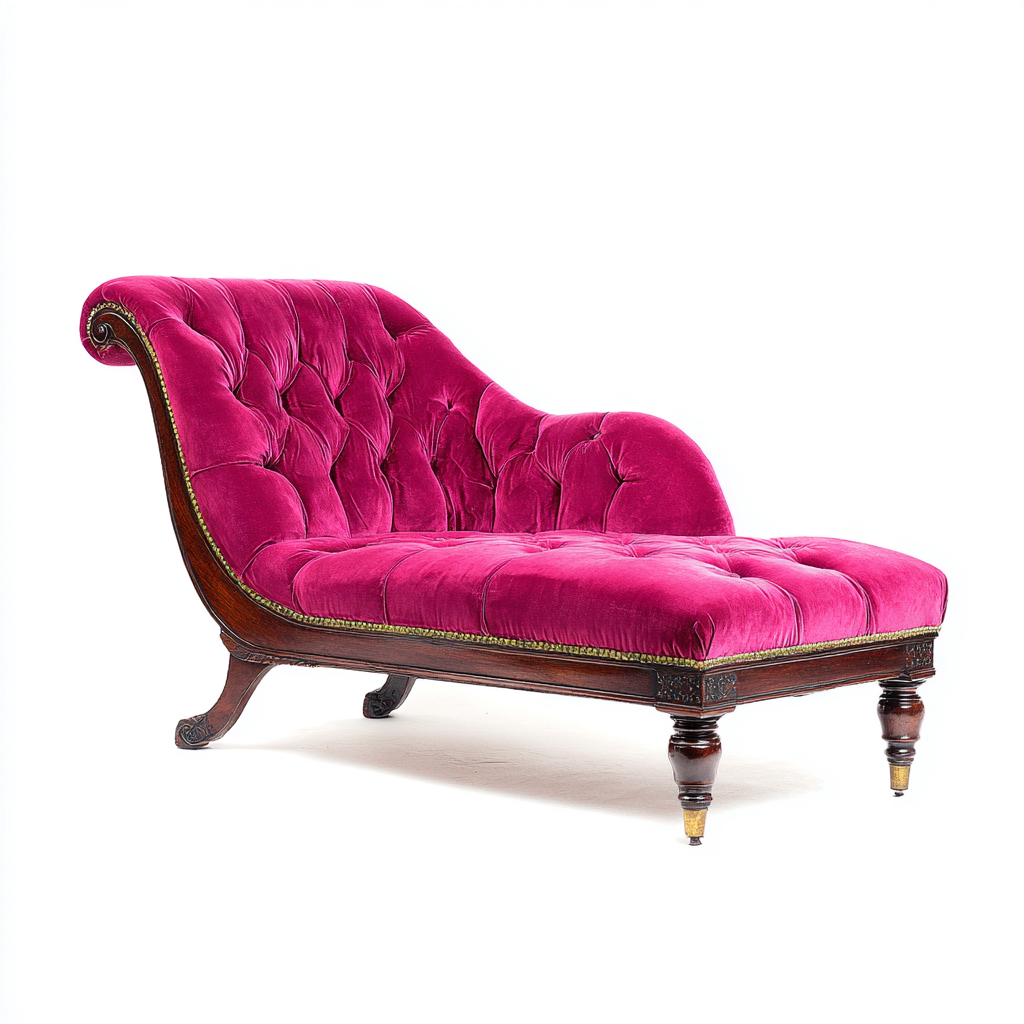 Chaise longue velluto-legno 170x75x88 cm - rosa-marrone - design classico-Abodeosa