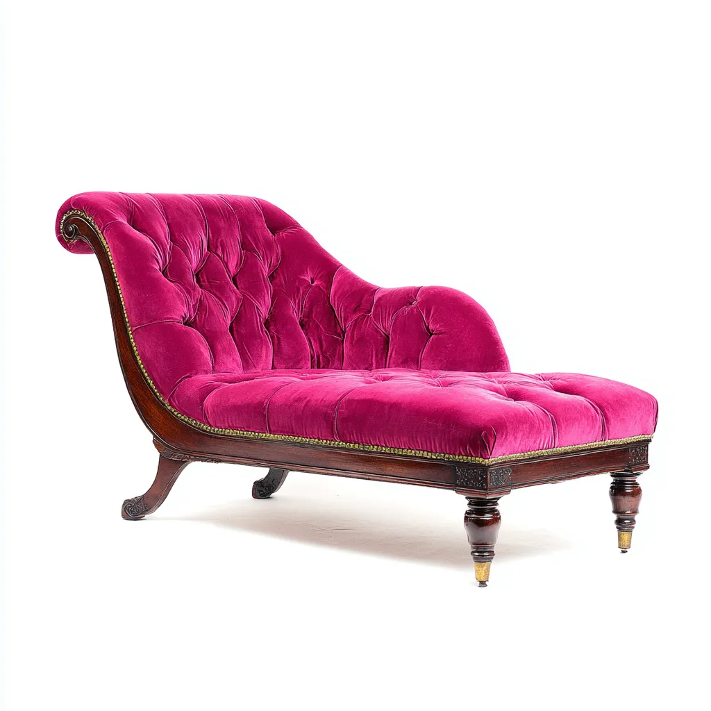 Chaise longue velluto-legno 170x75x88 cm - rosa-marrone - design classico-Abodeosa