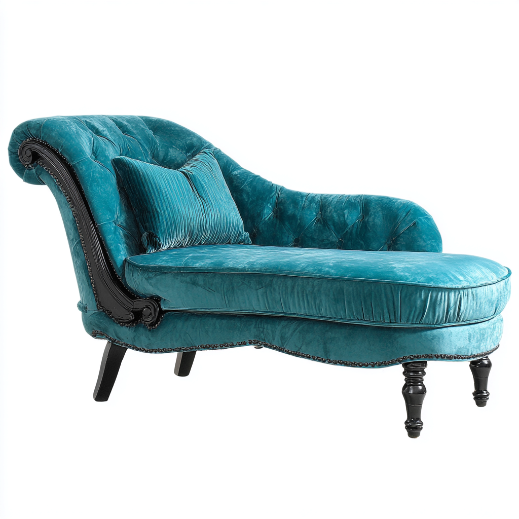 Chaise longue in velluto 176x78x84 cm - turchese - design classico - adatta al soggiorno-Abodeosa