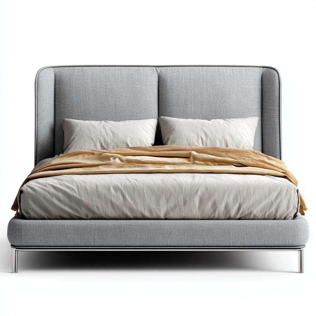 Letto matrimoniale imbottito 215x168x110 cm grigio chiaro design moderno-Abodeosa