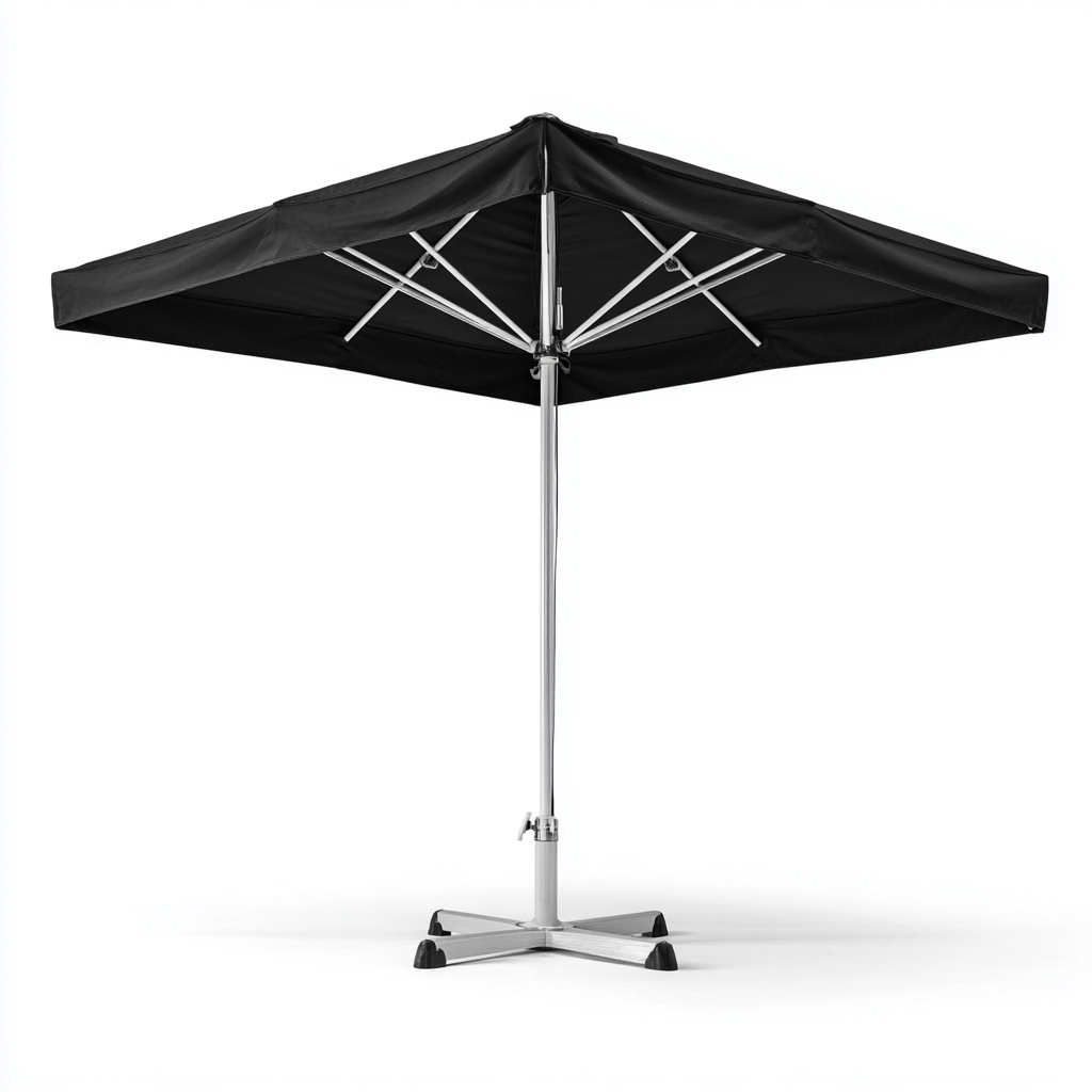 Ombrellone da giardino Metallo-Tessuto 250x250x255 cm Nero Design moderno-Abodeosa