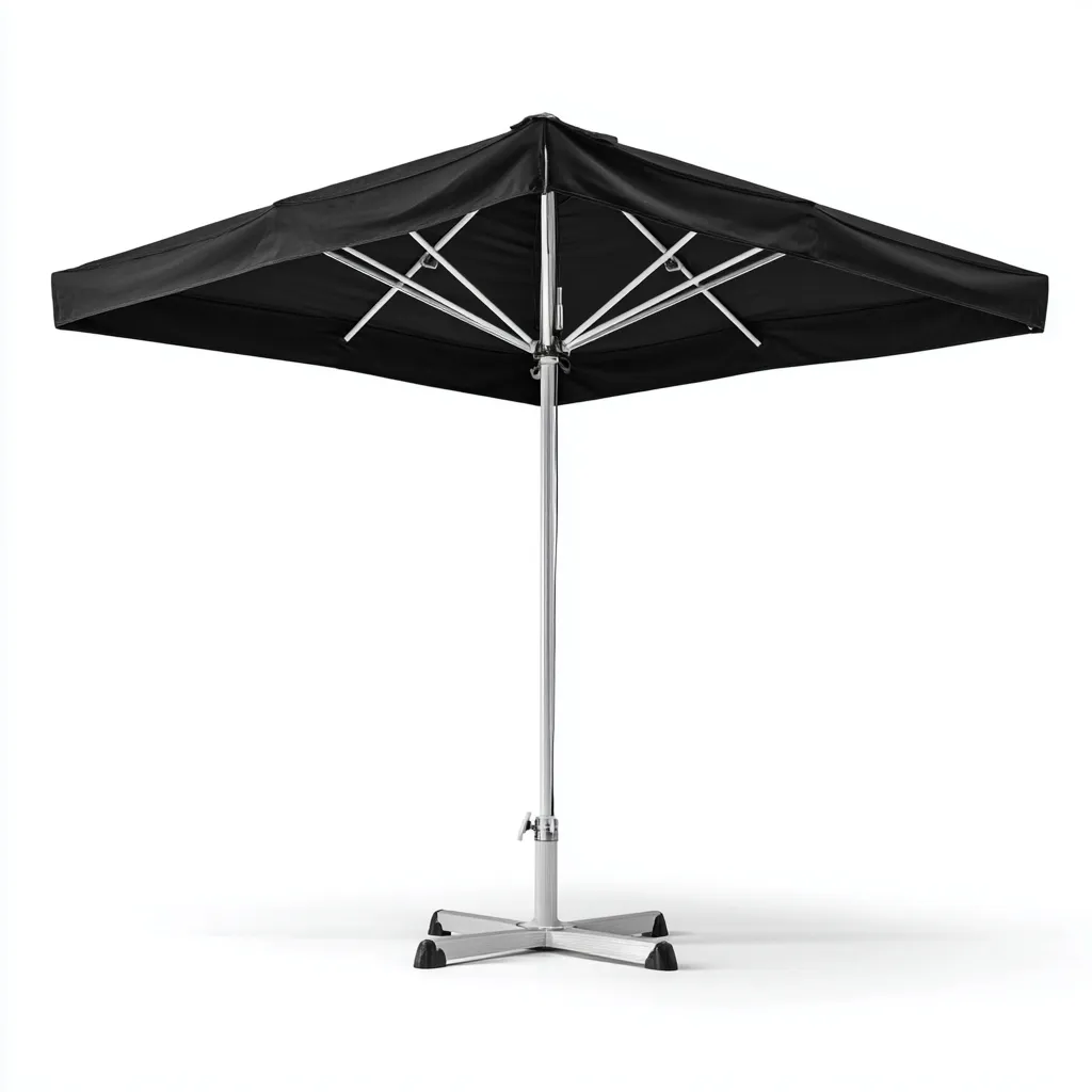 Ombrellone da giardino Metallo-Tessuto 250x250x255 cm Nero Design moderno-Abodeosa