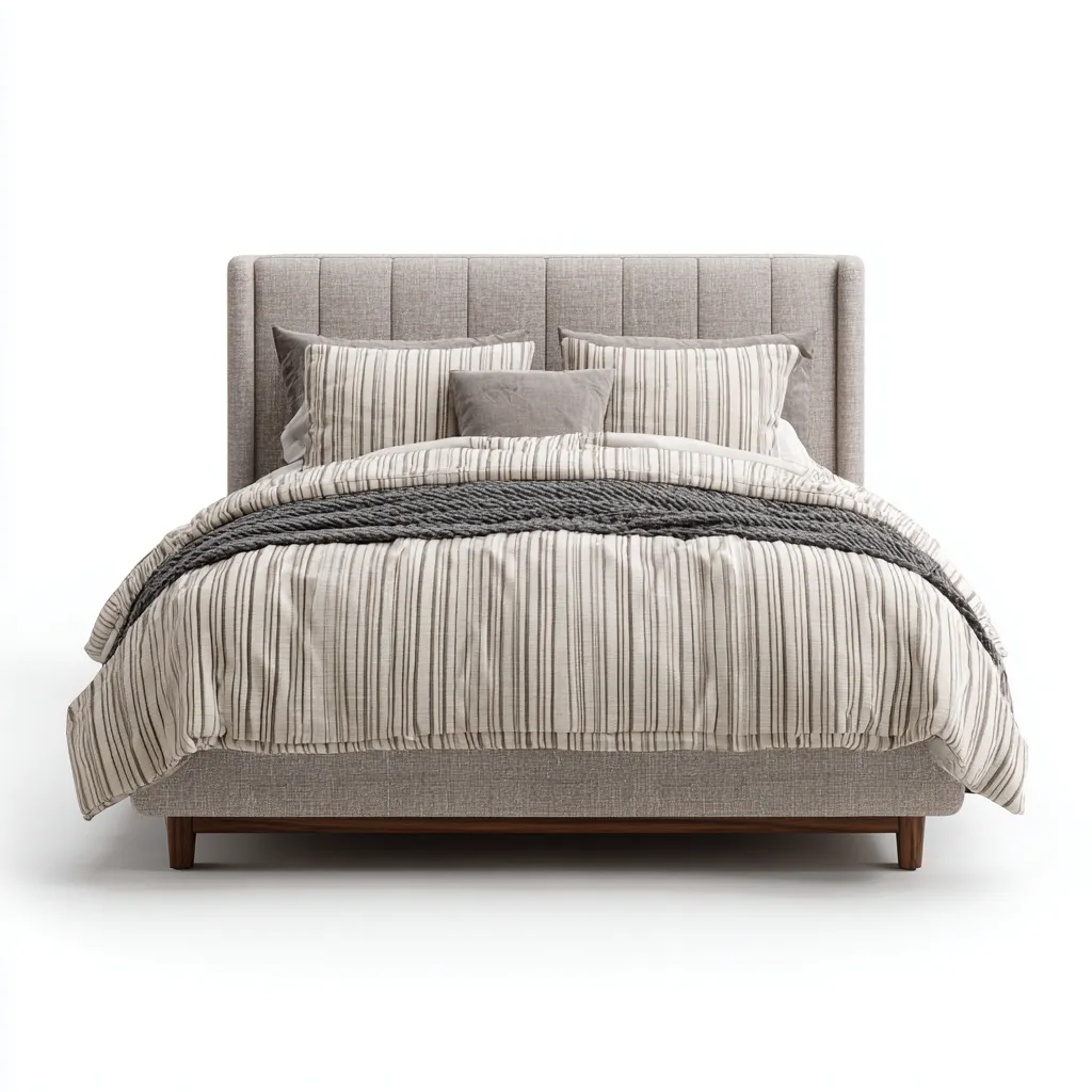 Letto matrimoniale imbottito 200x160x105 cm - grigio - design moderno-Abodeosa