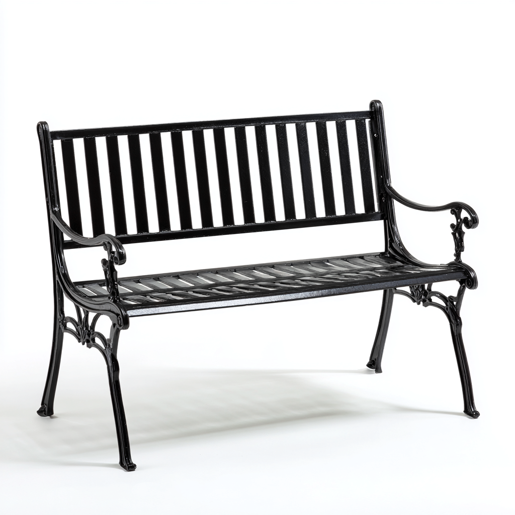 Panche da giardino Metallo 125x60x85 cm Nero Design classico-Abodeosa