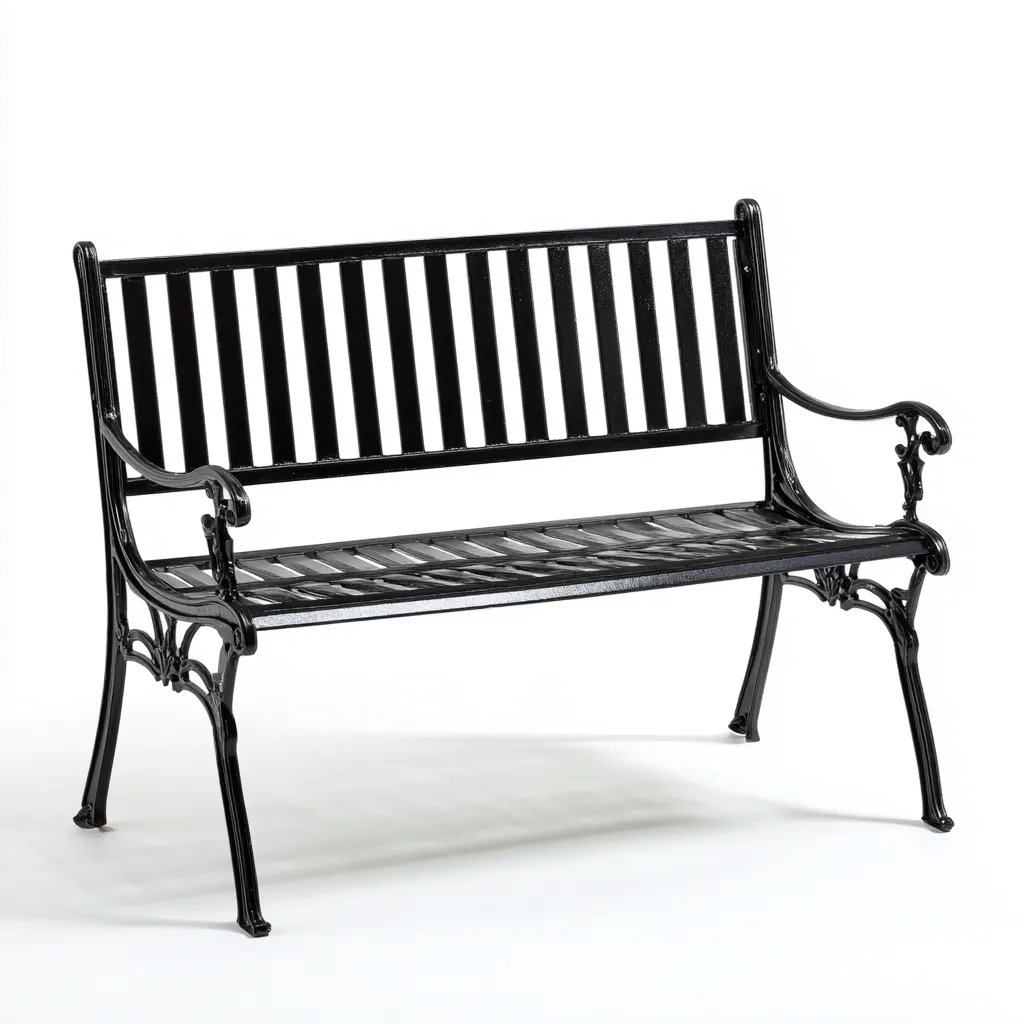 Panche da giardino Metallo 125x60x85 cm Nero Design classico-Abodeosa