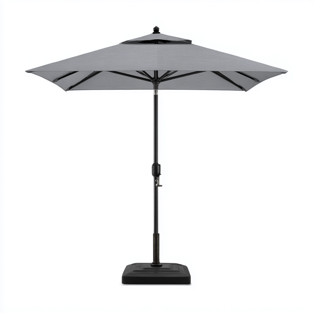 Ombrelloni da giardino in poliestere e metallo 280x280x255 cm - grigio chiaro - design moderno-Abodeosa