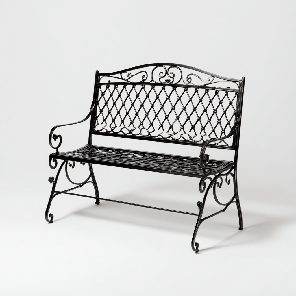 Panche da giardino metallo 125x60x95 cm nero per esterni design decorativo-Abodeosa
