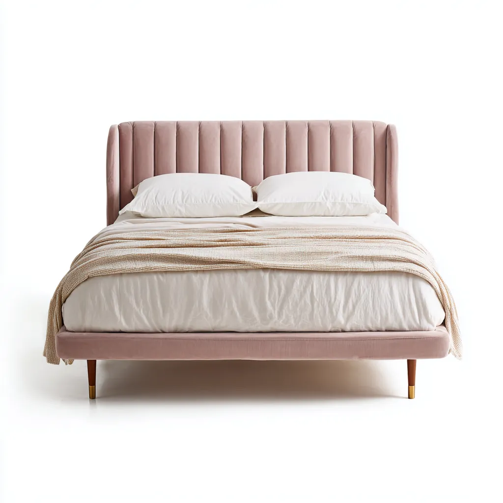 Letto matrimoniale velluto 210x165x105 cm rosa design moderno-Abodeosa